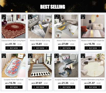 Persian Luxury Rugs for Retro Red Decor Carpets for Living Room