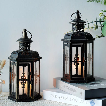 Vintage Nordic Candle Holder Lanterns Candles Aesthetic Hanging Lantern