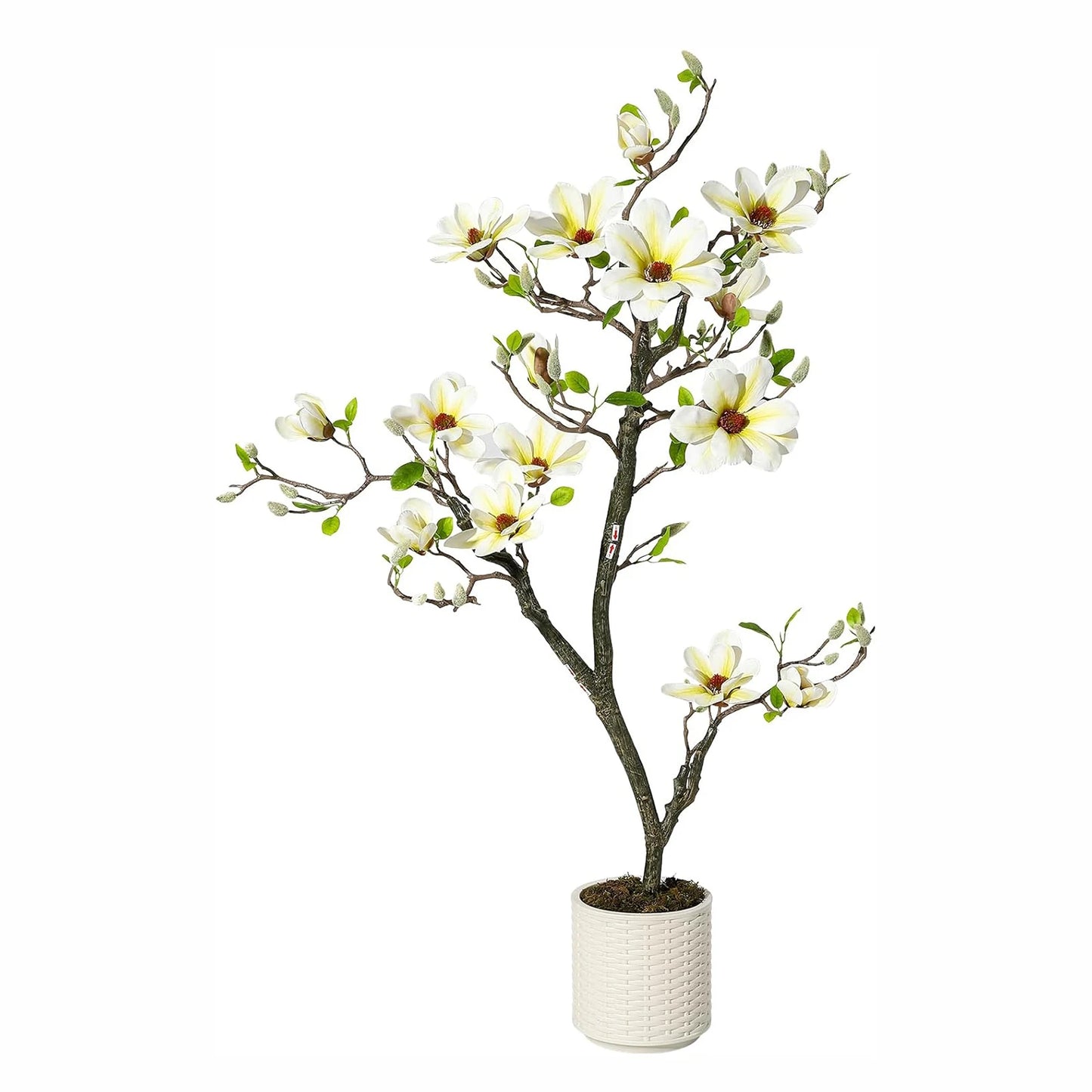 Artificial Magnolia Plant Faux Flower Trees  with LED Light for Yard Patio Home