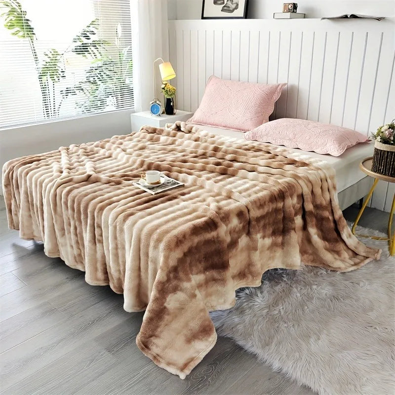 Throw Blanket Ultra-Soft Faux Rabbit Fur