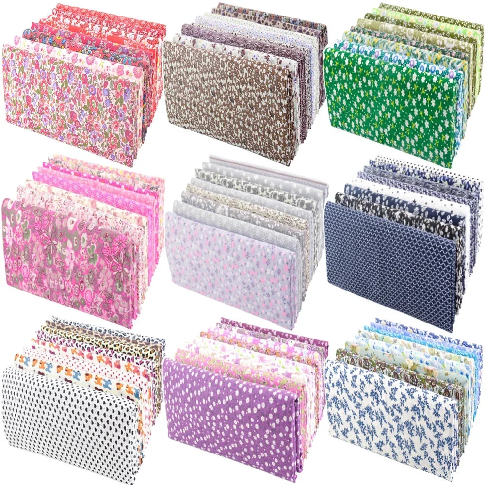 8PCS Pack Square Multicolor Printed Cotton Fabric For Sewing Quilt