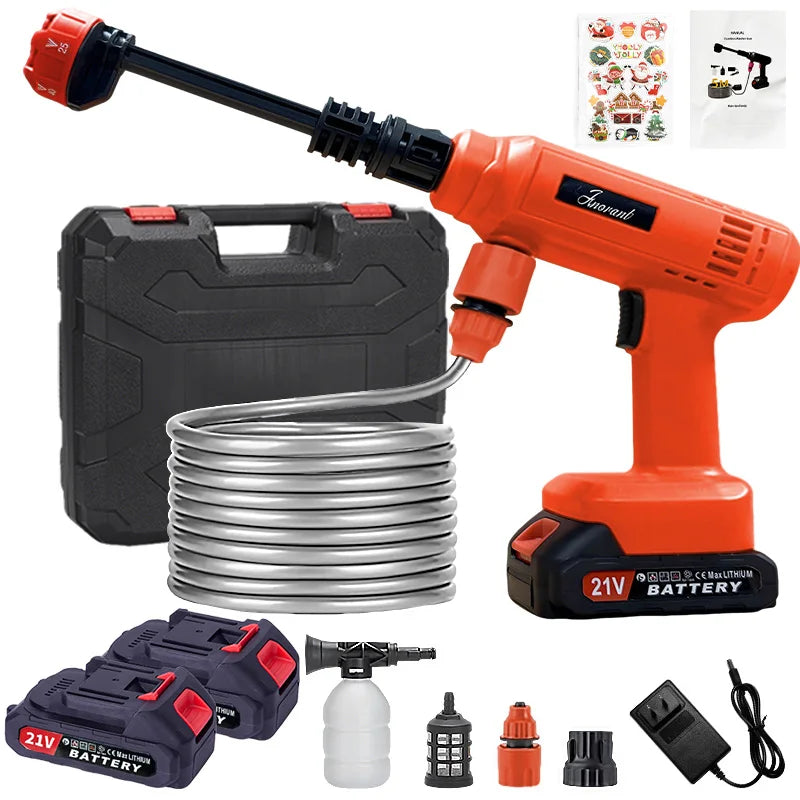 Power Blaster Plus Pressure Washer Cordless Portable Electric Water Spray Gun and Hose
