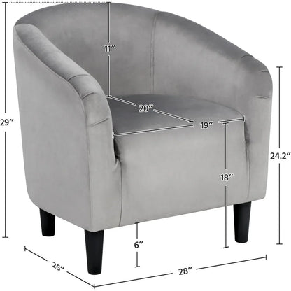 Barrel Chair, Modern Accent Chair Comfy Velvet Chair  for Living Room Bedroom Office,