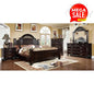 6-Piece Solid Wood Traditional Bedroom Set with Chest, Mirrored Dresser, 2 Nightstands,