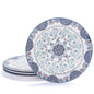 Blue Talavera Dinner Plates Set Of 4, Stylish Serving Dishes,