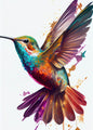 Watercolor Hummingbird Flower Wall Art