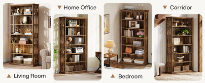 Tribesigns 6-Tier Bookshelf, 75-Inch Tall Bookcase,  Freestanding Display Shelves,