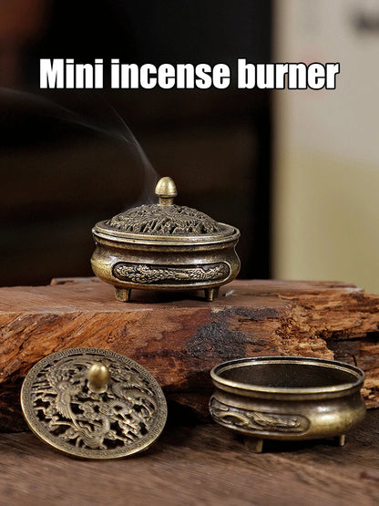 1PC Longfeng Fingertip Stove, Three-Legged Small Incense Burner