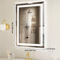JHK 36"x 24"LED Bathroom Vanity Mirror for Wall  Tempered Glass with Front Light and Backlit For Living Room