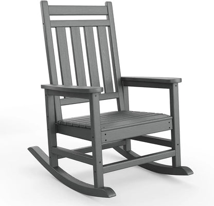 Outdoor Rocking Chair, All-Weather  Patio Rocking Chairs for Adults, 380lbs Weight Capacity, for Porch