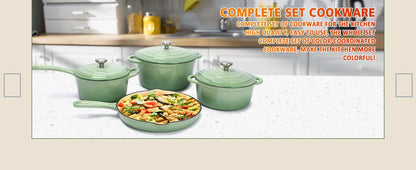 Cast Iron  7 Piece Enamel Cast Iron Set