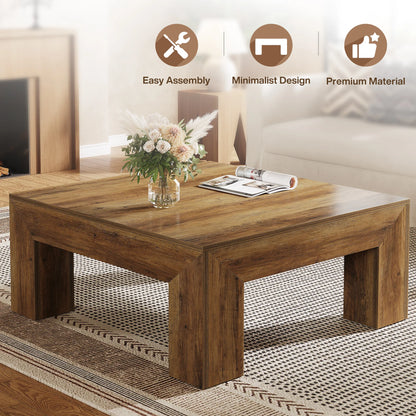 Tribesigns 39.4-Inch Square Coffee Table for Living Room, Farmhouse