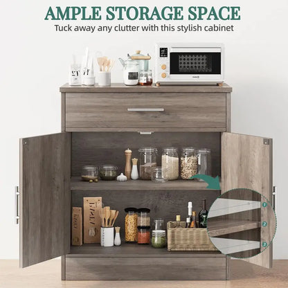 Farmhouse Storage Cabinets with Doors and Shelves,
