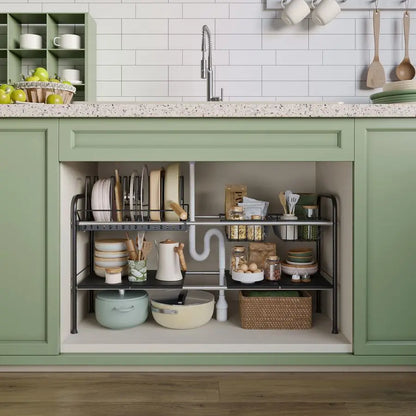 Adjustable Under Sink Organizers and Storage,Pots and Pans  Lid Organizers