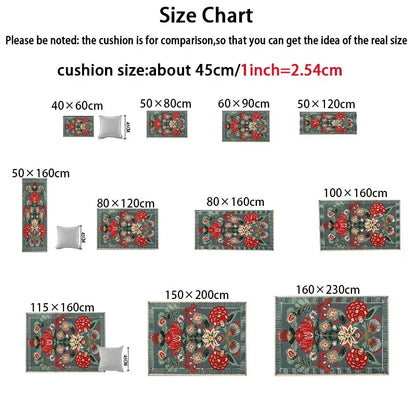American Retro Carpets for Living Room Thick  Decor Flower Pattern Carpet