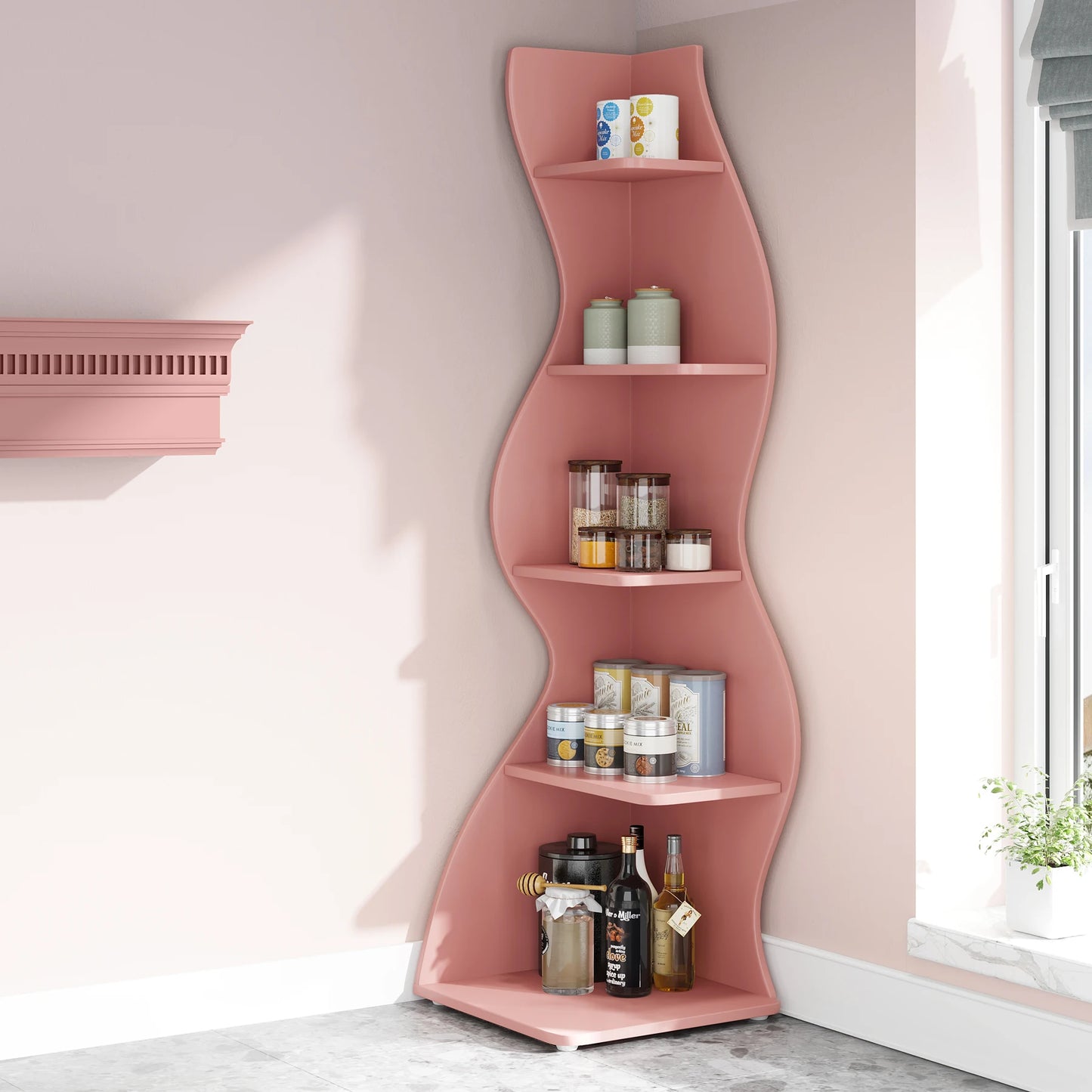 Tribesigns Corner Shelf, Modern 5-Tier Wall