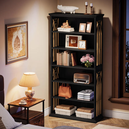 Tribesigns 6-Tier Bookshelf, 75-Inch Tall Bookcase,  Freestanding Display Shelves,