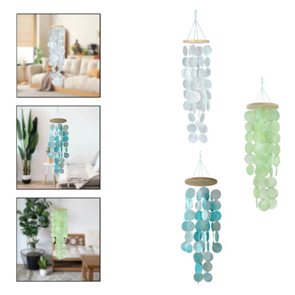 Sea Shell Wind Chimes Decoration 12x45cm for Trees, Fences Lightweight