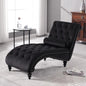 Velvet Chaise Lounge Indoor,Button-Tufted Upholstered with Pillow for Bedroom Living Room,