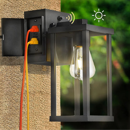 Porch Light With GFCI Outlet Dusk To Dawn Outdoor Light