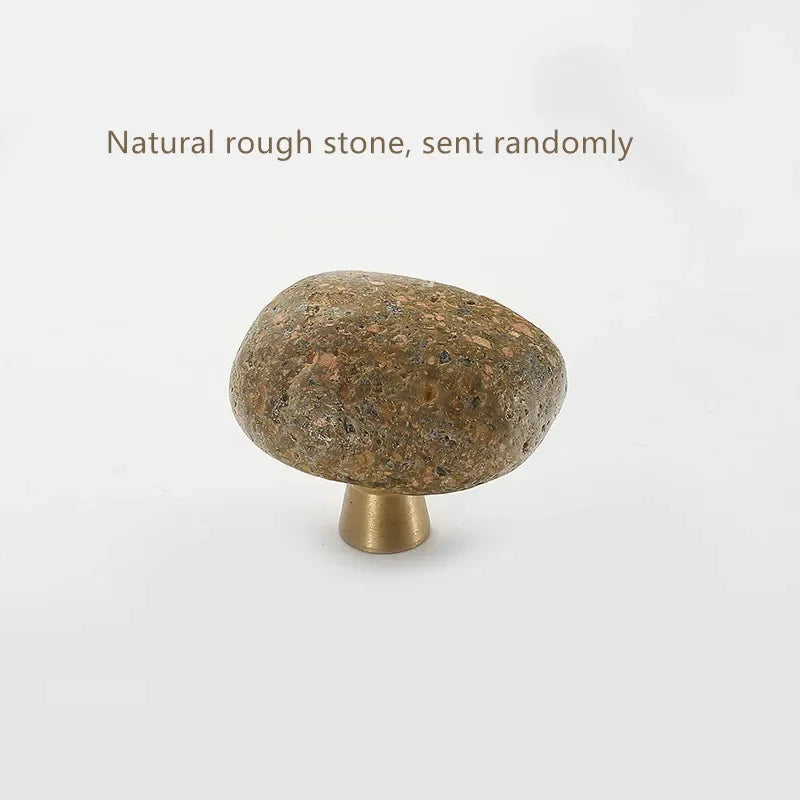 1 pc Unique Natural stone + zinc alloy Door Drawer Knobs