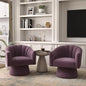 360° Swivel Velvet Upholstered Barrel Chair Set 2 Living Room Reading Round Armchair, 15 different colors