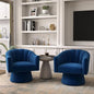 360° Swivel Velvet Upholstered Barrel Chair Set 2 Living Room Reading Round Armchair, 15 different colors