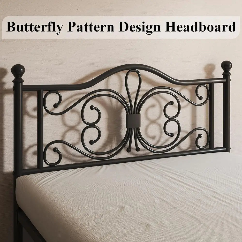 Full Metal Platform Bed with Sleek Design, Solid Slat Support, No Box Spring Required