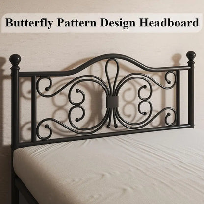 Full Metal Platform Bed with Sleek Design, Solid Slat Support, No Box Spring Required