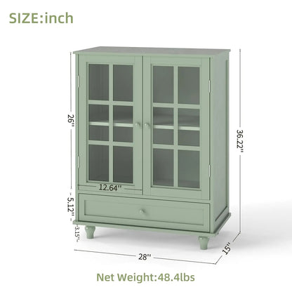 Sideboard Buffet Cabinet,  Entryway Cabinet with Glass Doors Drawer