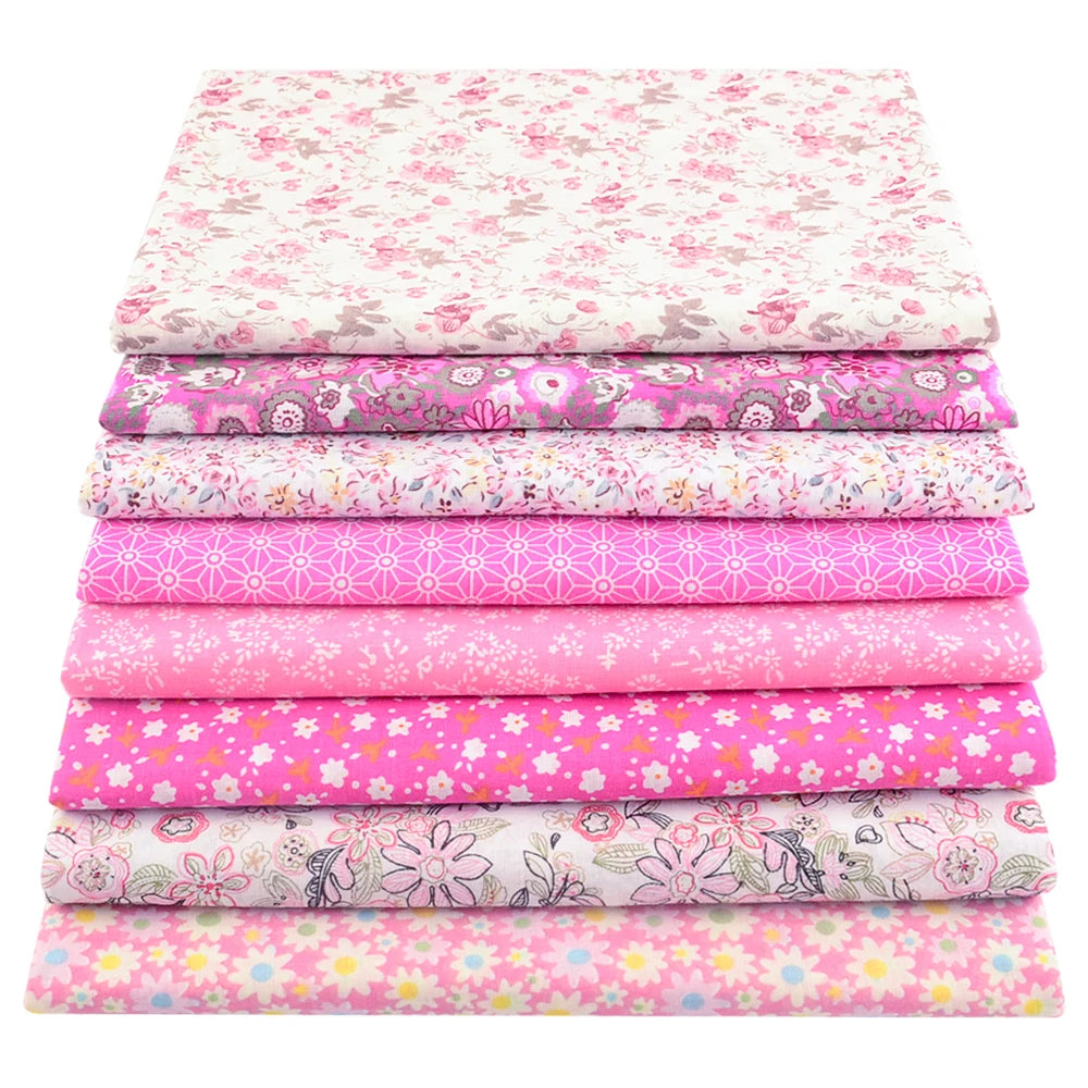 8PCS Pack Square Multicolor Printed Cotton Fabric For Sewing Quilt