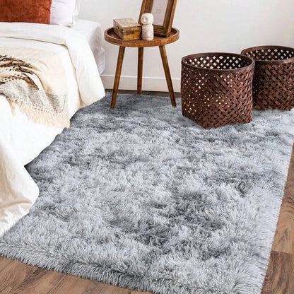 Grey Modern Fluffy Large Carpet Living Room,Plush Lounge Rug in The Bedroom Floor Mat,Soft Carpets For Kids Decoration,Gifts