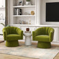360° Swivel Velvet Upholstered Barrel Chair Set 2 Living Room Reading Round Armchair, 15 different colors