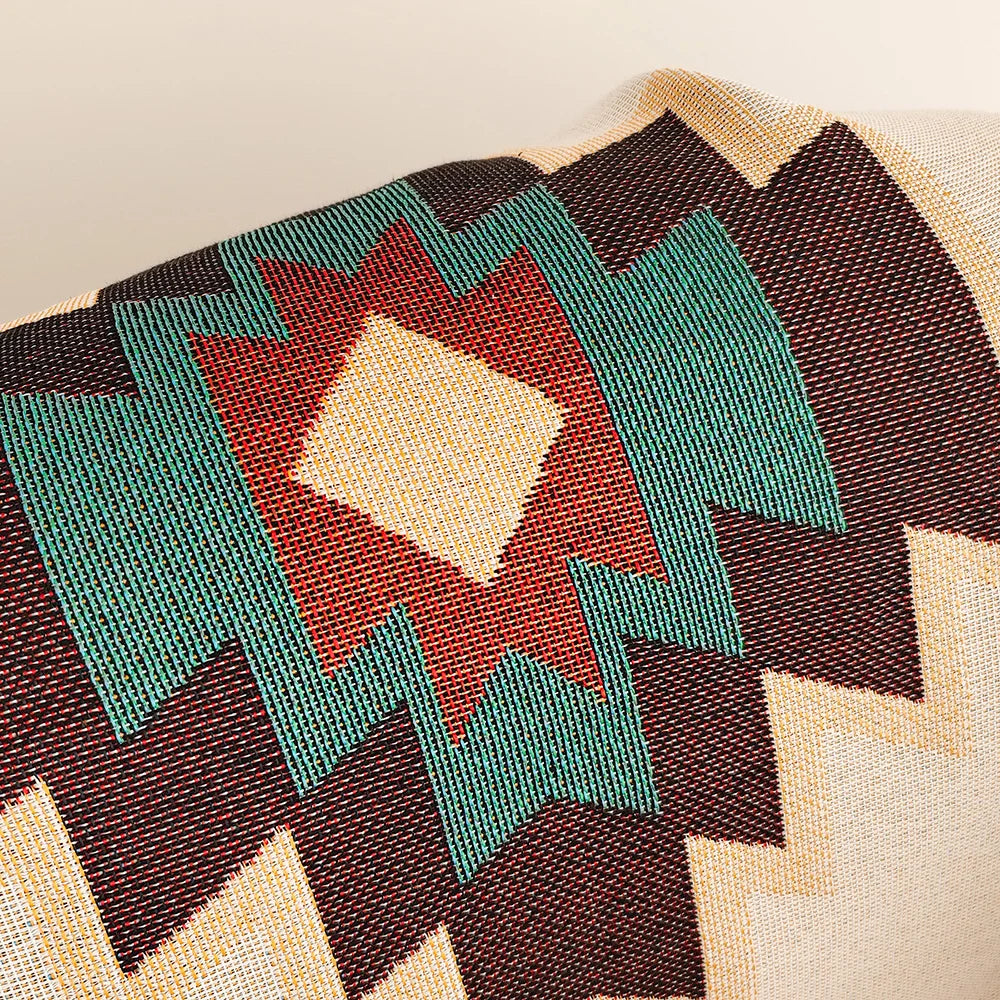 Aztec Blanket, Oversized Boho Throw