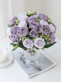 1 Bouquet Artificial Roses w/ Silk Balls Home Decor & Holiday