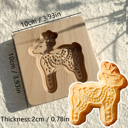 Wooden Cookie Molds for Christmas, DIY 3D Engraved