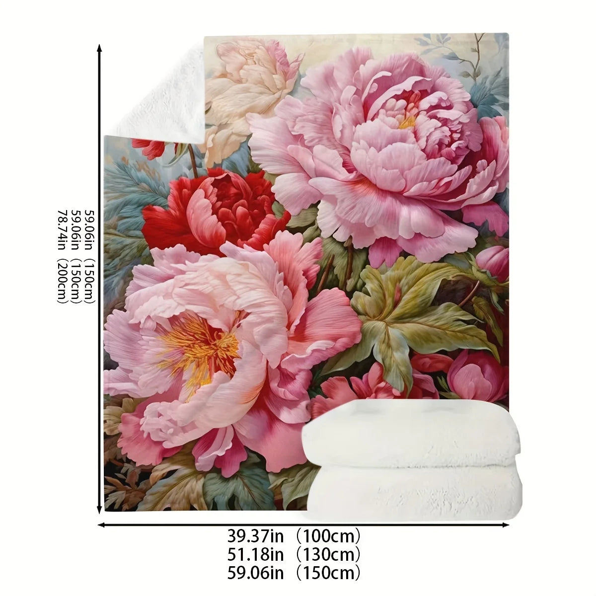 Vibrant Floral Glamour Throw Blanket
