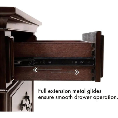 6-Piece Solid Wood Traditional Bedroom Set with Chest, Mirrored Dresser, 2 Nightstands,
