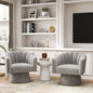360° Swivel Velvet Upholstered Barrel Chair Set 2 Living Room Reading Round Armchair, 15 different colors