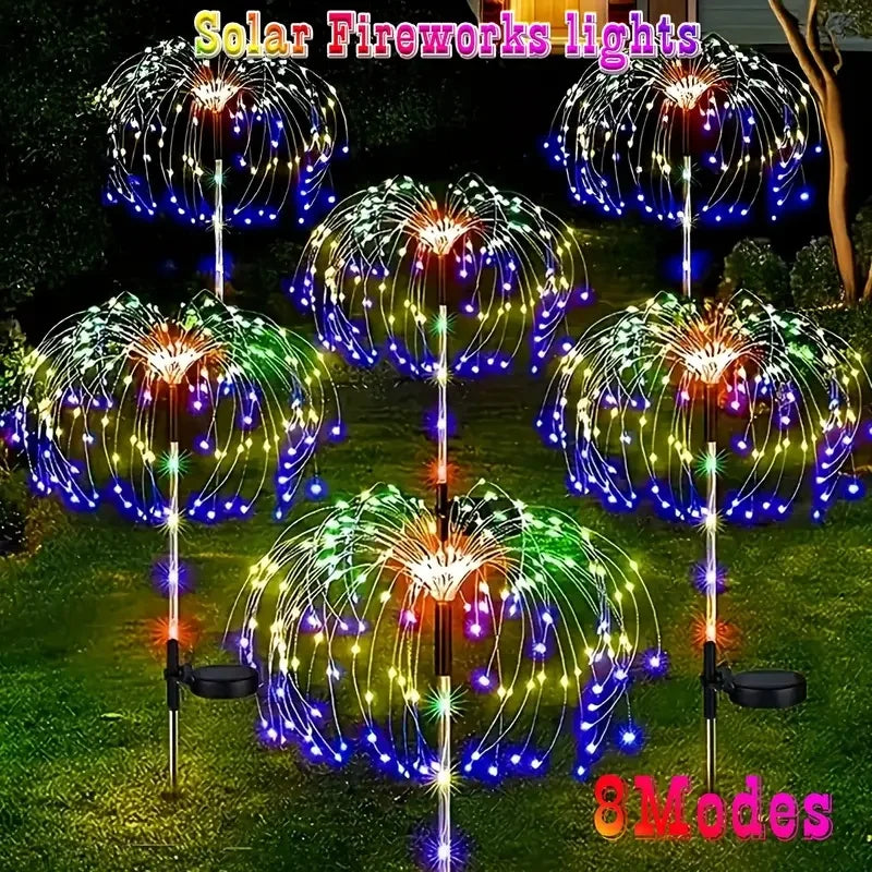 3/1pcs LED Solar Firework Lights Garden Decoration Fairy Lights