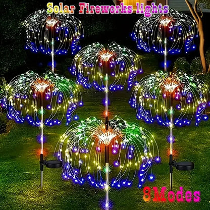 3/1pcs LED Solar Firework Lights Garden Decoration Fairy Lights