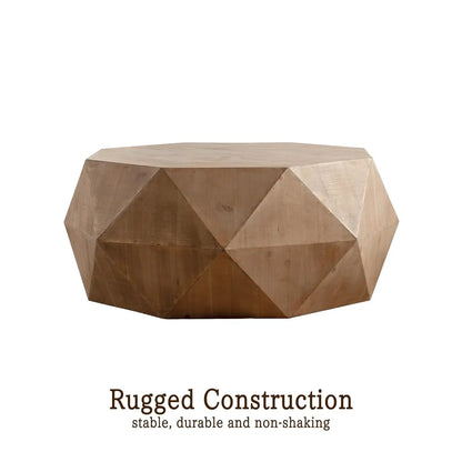 38" Modern Farmhouse Coffee Table, Drum Coffee Table