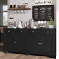 Buffet Cabinet with Storage, 55'' Large Farmhouse Cabinet with 2 Drawers and 4 Doors