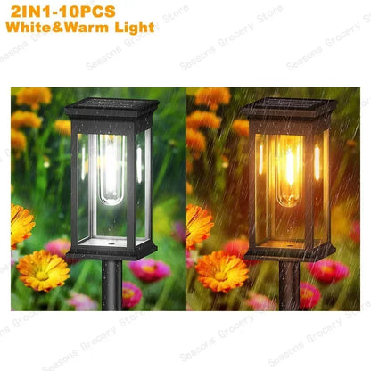 Waterproof LED Solar Lights for Garden Yard Driveway -  Outdoor Landscape Lighting Auto On/Off