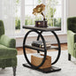 Tribesigns End Table, Narrow End Table with 3 Storage Shelves,