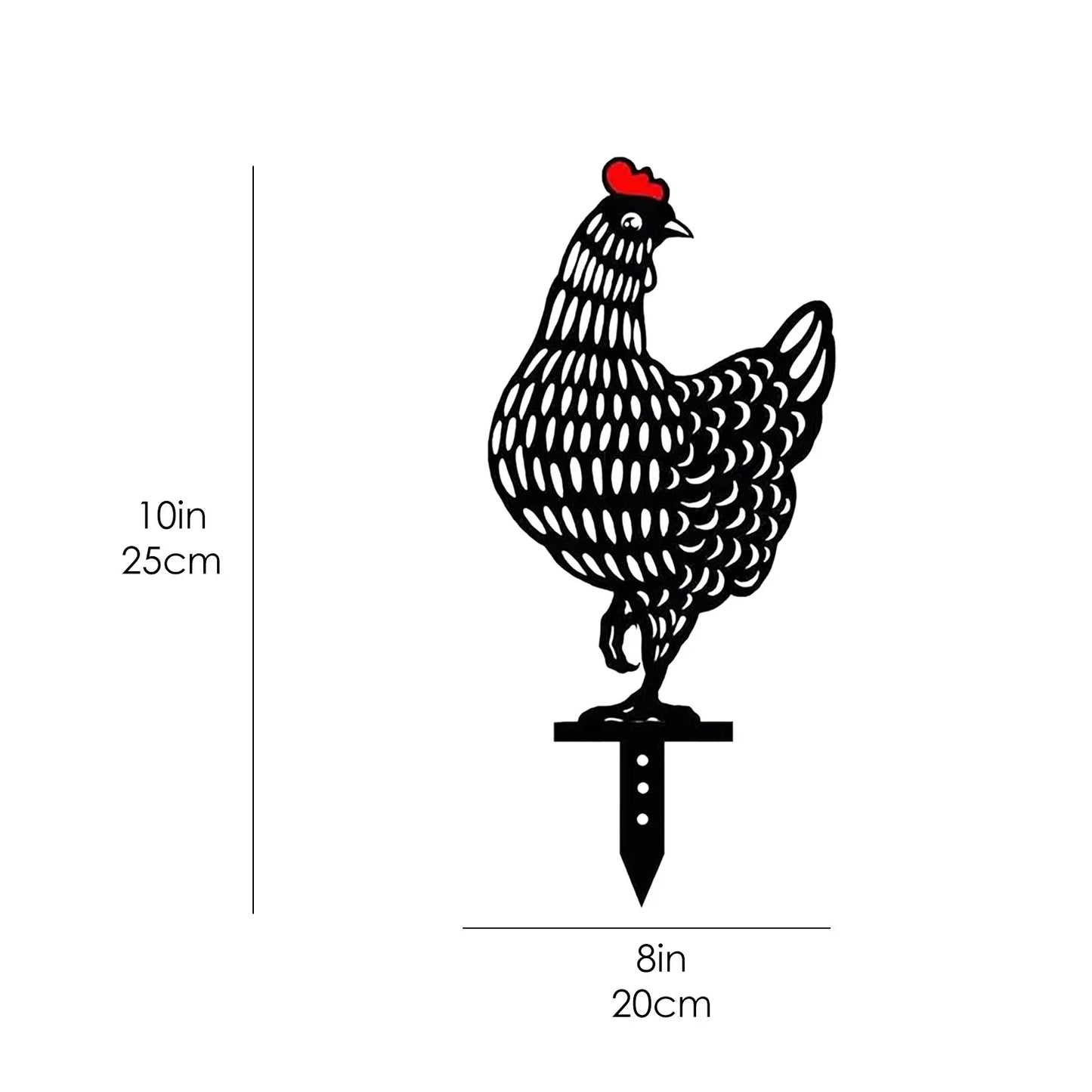 Acrylic Animal Garden Stakes Decorations Hen  For Outdoor Yard Lawn