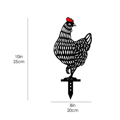 Acrylic Animal Garden Stakes Decorations Hen  For Outdoor Yard Lawn