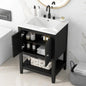 24 Inch Bathroom Vanity Sink Cabinet Solid Wood Door Open Shelf