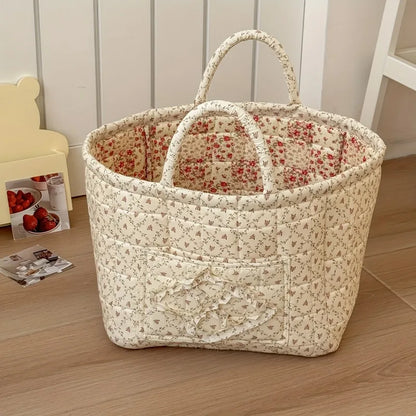 Rural Flower Clothes Basket, , Large Capacity