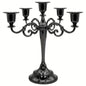 5 Arm Matte Black Candelabra Taper Candle Holders